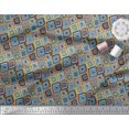 thumbnail image 2 of Soimoi Rayon Crepe Fabric Square Geometric Print Sewing Fabric Yard 46 Inch Wide, 2 of 3