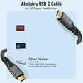 thumbnail image 4 of USB C to USB C Cable, USB C 3.2 Gen 2 Cable, Supports 20Gbps Data Transfer and 240W Fast Charging, 4K 60Hz Video Output Monitor Cable., 4 of 7