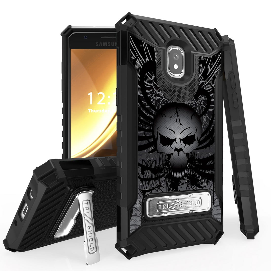 Tribute Empire, Rebel 4, Phoenix 4, Aristo 2, Aristo 2 Plus, Zone 4 with Tempered Glass Screen Protector Compatible with LG Aristo 3 Lotus Vine Beyond Cell Military Grade Shockproof Phone Case