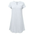 thumbnail image 3 of CHGBMOK Plus Size Womens Solid Color Cotton Linen T-Shirt Dress Summer Short Sleeve Dressy Trendy Casual Midi Dresses, 3 of 6