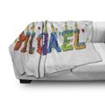 thumbnail image 3 of Michael Soft Flannel Fleece Throw Blanket, Gathering Theme Colorful Birthday Cake Design Joyous Composition of Letters, Cozy Plush for Indoor and Outdoor Use, 70" x 90", Multicolor, by Ambesonne, 3 of 6