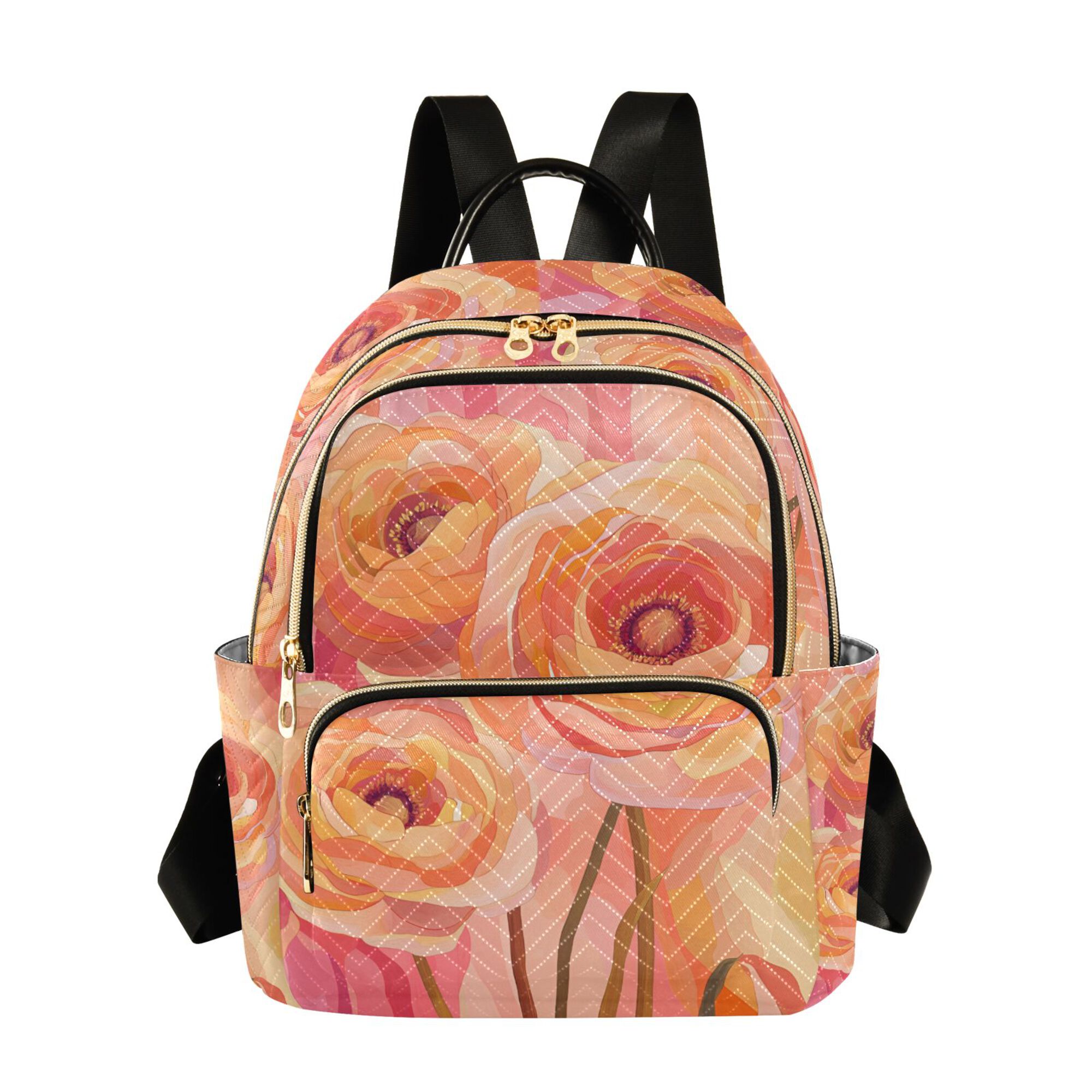 America and Beyond Pink and Orange Abstract Backpack with Geometric Trim  NWT 2024 New Wrangler Aztec Southwestern Pattern Dual Sided  main image 3
