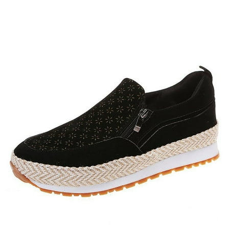 

Shoes for Women Women S Plus Size Slip on Shoes Women Thick Soled Walking Carved Casual Shoes