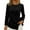 Black-01, variant on Women's Long Sleeve Bow Decor Top, Crew Neck Tunic Side Slit Soft Flowy Blouse