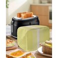 thumbnail image 4 of Yellow Beige Striped Small Toaster Cover 2 Slice, Kitchen Appliance Covers, Modern Farmhouse Retro Lines Toaster Oven Cover with Loop, Bread Machine Cover Polyester Dust Cover Protection, 4 of 4
