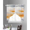 thumbnail image 3 of Orange Gray White Swag Valances for Windows, Farmhouse Abstract Ombre Texture Rod Pocket Sheer Valances for Large Windows, Swag Toppers Light Filtering for Kitchen Living Room 2 Panels 36''x45'', 3 of 6