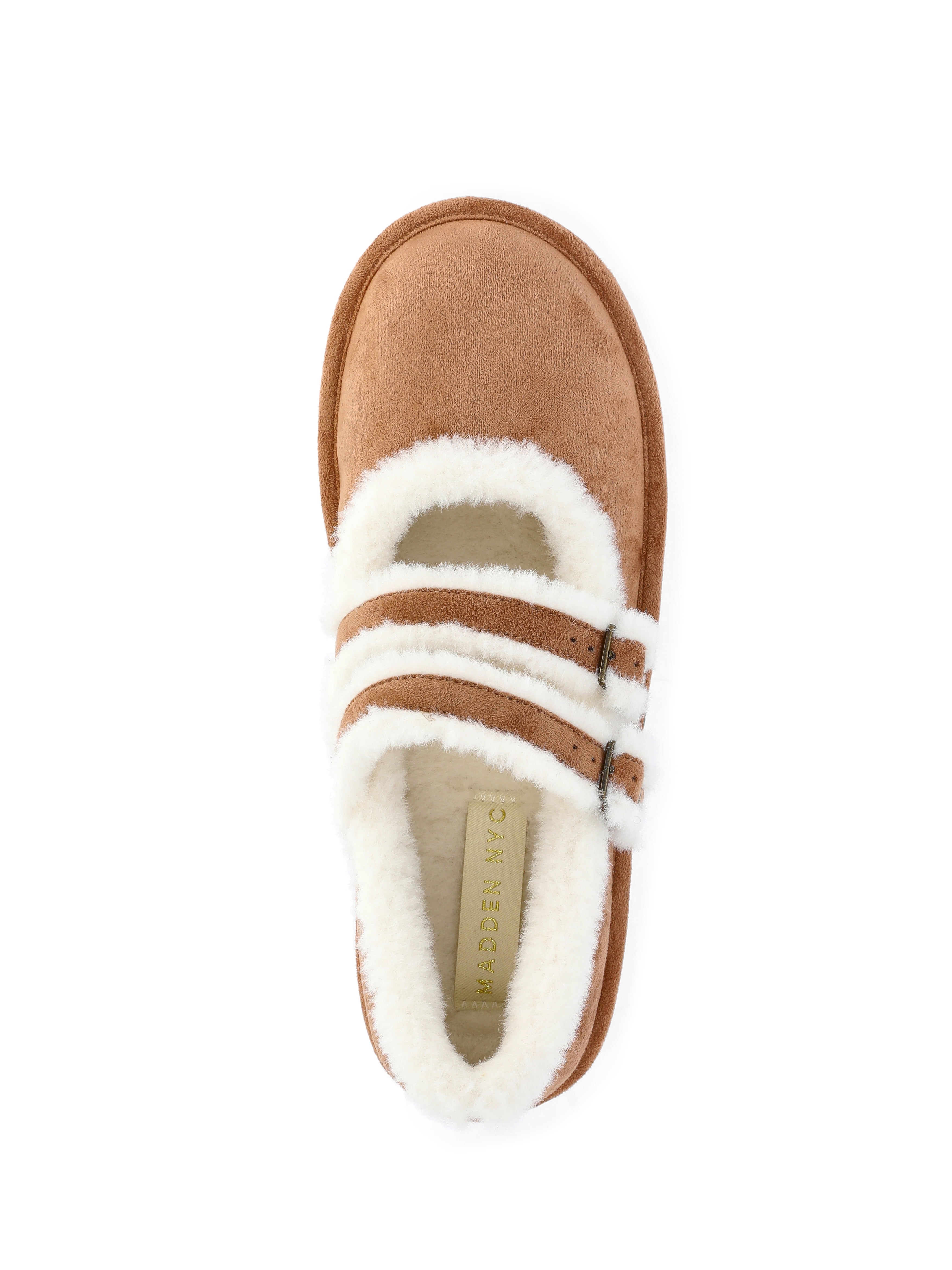 Madden NYC Women's Cozy Platform Mary Janes with Faux Fur Lining