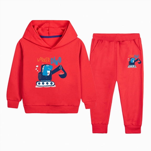 Linfrsh Toddler Baby Boy Fall Outfit Set Long Sleeve Hoodie Sweatshirt Jogger Pants 2T 3T 4T 5T Boys Clothing