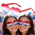 thumbnail image 7 of Patriotic Rimless Heart Shaped Sunglasses for Women Men Usa Accessories for Memorial Day 4Th of July Pool Birthday Party Holiday Events, Glasses *1, 7 of 7
