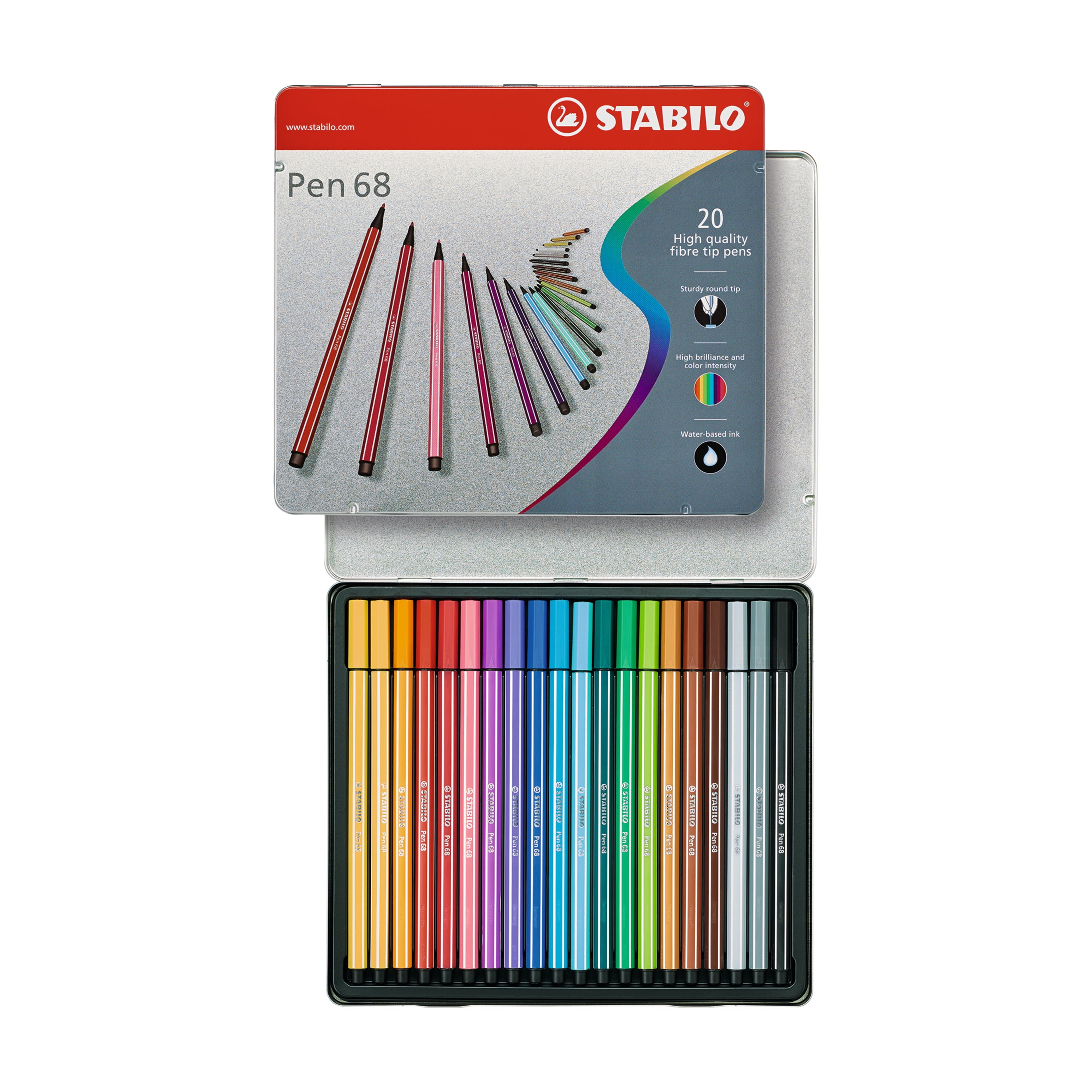 STABILO Pen 68 Metal Tin, 20-Color