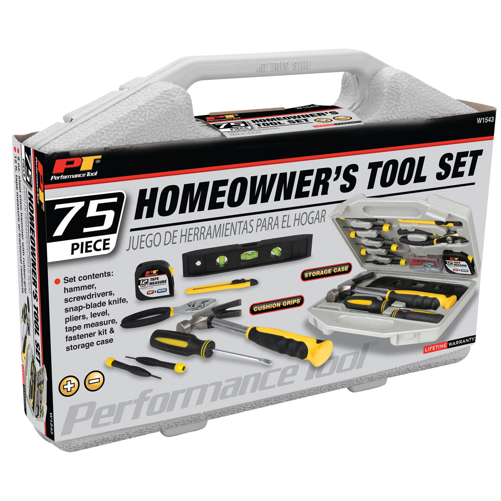 Performance Tool W1543 75-Piece Homeowners Tool Set
