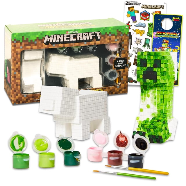 Set de Minecraft para pintar tus propias figuras con kit de pintura para niños