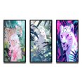 thumbnail image 2 of Designart "Wild Tiger with Girl in Jungle" Animals Tiger Framed Wall Art Set Of 3 - Pink Tiger Frame Gallery Set For Office Decor, 2 of 6