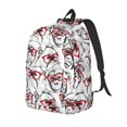thumbnail image 1 of Wukai Monkey Print Durable Canvas Laptop Backpack - Adjustable Shoulder Straps, Water-Resistant, Large Capacity, Unisex for School, Office-Small, 1 of 5