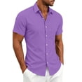 thumbnail image 6 of Miqool Men's Button Up Shirt Short Sleeve Casual Business Dress Top with Chest Pocket Turn Down Collar Lightweight Summer Work Blouse, 6 of 8