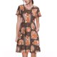 thumbnail image 1 of Easygdp Beautiful Fox para Vestido Transpirable de Mujer, Vestido Suelto de Manga Corta con Pliegues y Bolsillos para el Verano, 1 of 6