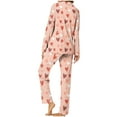 thumbnail image 4 of yoeyez Pajamas for Women 2 Piece Love Heart Printed Pajamas Sets Ladies Loungewear Button-Down Long Sleeve and Pant Pj Sets Soft Sleepwear Multicolor L, 4 of 7
