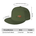 thumbnail image 2 of DouZhe Flat Brim Cap Snapback Hat, Basketball Ball Logo Prints Adjustable Green Adult Baseball Cap, 2 of 6