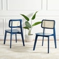 thumbnail image 2 of SAFAVIEH Luz Contemporary Cane Dining Chair, Navy, Set of 2 (17.3 in. W x 20.1 in. D x 31.9 in. H), 2 of 13