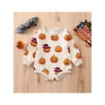 thumbnail image 2 of GXFC Infant Baby Boy Girls Halloween Romper Newborn Long Sleeve Pumpkin Print One Piece Jumpsuit Halloween Bodysuit Costume 0-18M, 2 of 9