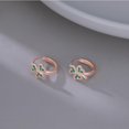 thumbnail image 4 of 925 Sterling Silver Green Love Clover Hoop Earrings for Women Teens Irish Shamrock Huggie Earrings for Summer, 4 of 12