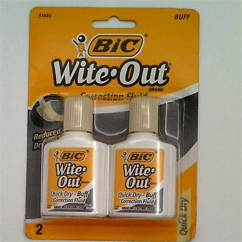 Bic WiteOut Quick Dry Correction Fluid 2 pack Buff Color Walmart