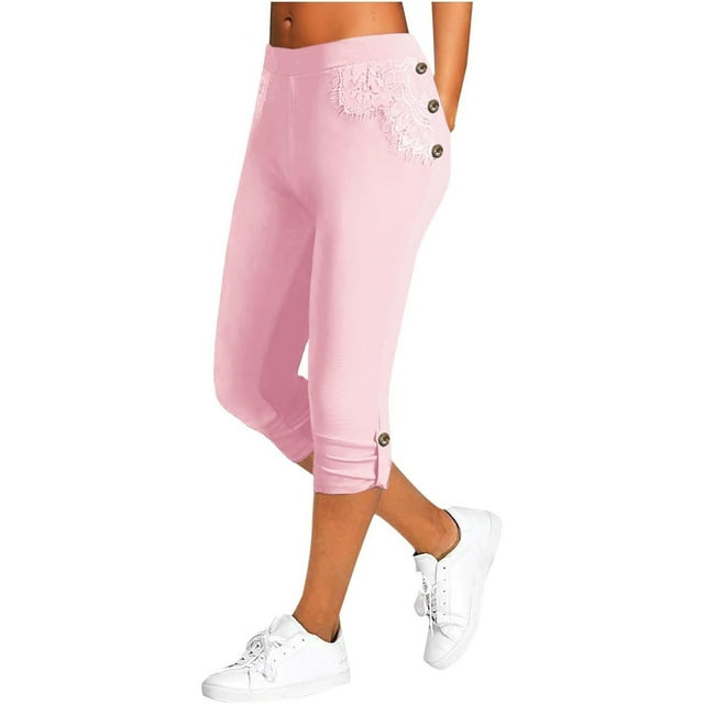 Leggings capri de cintura alta para mujer: pantalones de yoga elásticos, corte ajustado, capris deportivos con cintura elástica.