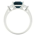 thumbnail image 4 of Three-Stone Engagement Ring for Women - 2.32ct Natural London Blue Topaz in 14K White Gold Promise Ring, 4 of 6