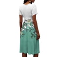 thumbnail image 5 of Ladies' floral casual fashionable short sleeved V-neck dress Green B L, 5 of 5