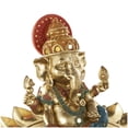 thumbnail image 5 of 10" x 7" Gold Resin Ganesh Sculpture with Lotus Plate and Colorful Dresswear, by DecMode, 5 of 9