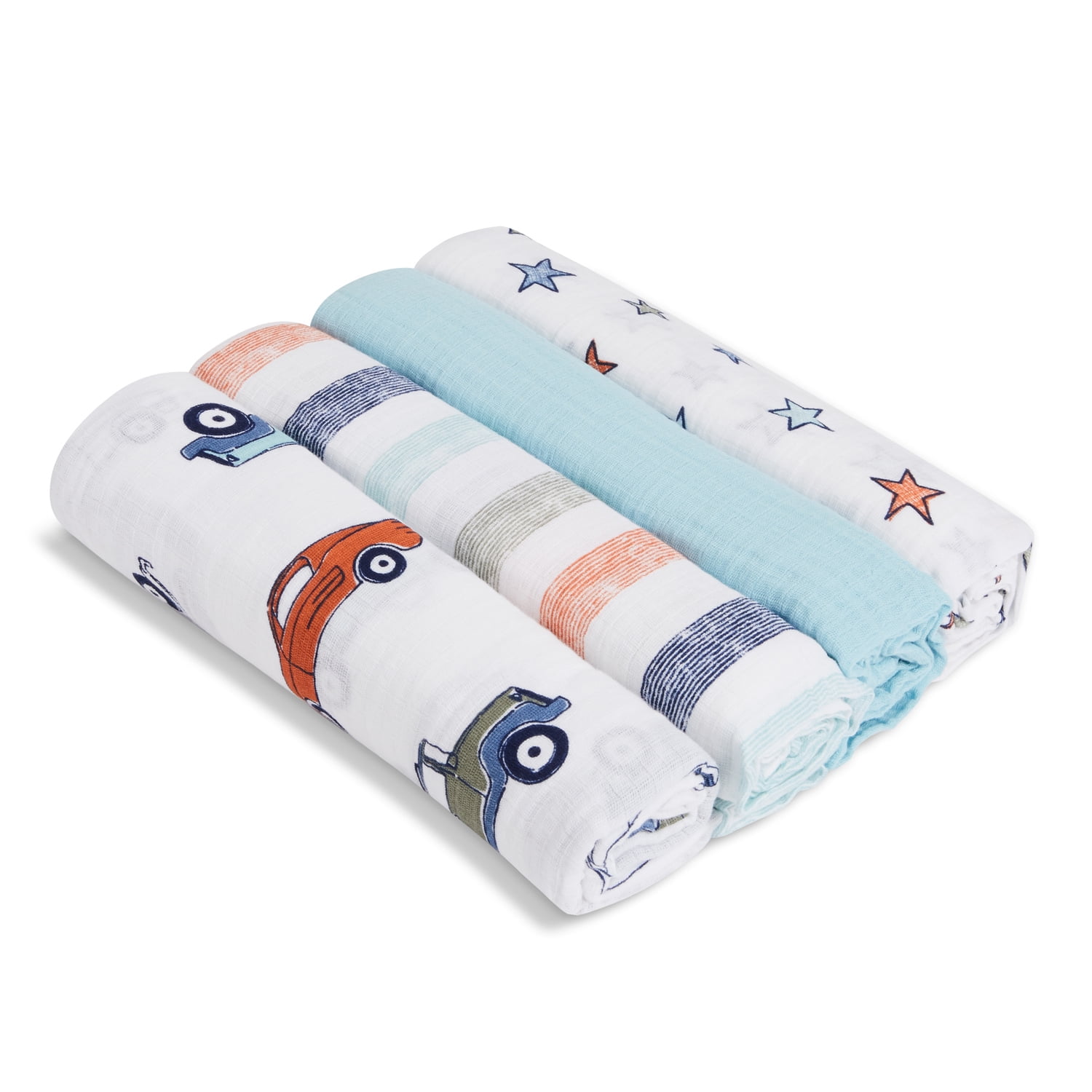 aden + anais essentials swaddle 4 pack, hit the road