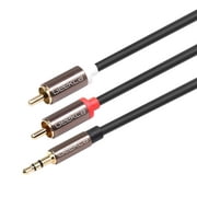 GeekCA 3.5mm to 2-Male RCA Adapter Audio Stereo Cable - 3 Feet