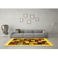 thumbnail image 3 of Ahgly Company Indoor Square Abstract Yellow Contemporary Area Rugs, 6' Square, 3 of 4