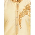 thumbnail image 2 of SKAVIJ Art Silk Kurta Pajama Set for Men Festive Wear Dress Beige M, 2 of 6