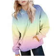 thumbnail image 2 of NAISIBABY Girls Sweatshirt with Hooded, Long Sleeve Fashion Gradient Fall Winter Tops Kids Pullover Fleece Hoodie Multicolor 4T, 2 of 9