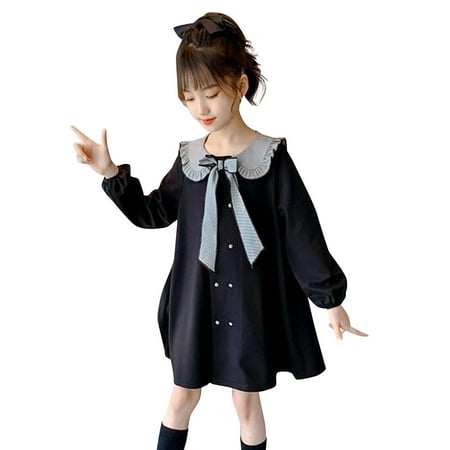 

AIMAOMI Children Kids Toddler Girls Long Sleeve Plaid Bowknot Princess Dress Outfits Clothes H