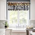 thumbnail image 3 of Wild Animals Print Curtain Valance for Window Leopard Zebra Skin Pattern Hunters Cabins Decor Rod Pocket Short Curtains Valance for Kitchen Living Room Bathroom Bedroom 54x18inch, 3 of 6