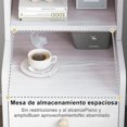 thumbnail image 3 of Mesita de Noche Multifuncional con estantes Abiertos, 4 baldas + 2 cajones. Armario de Almacenamiento para Dormitorio Que Funciona como Escritorio (Blanco)., 3 of 7
