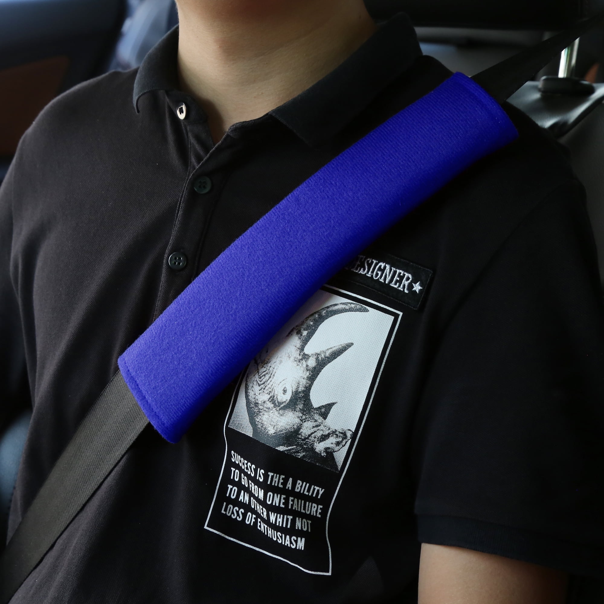 Unique Bargains 4 Pieces Car Seat Belt Cover Shoulder Pad Strap Cushion Blue