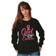 thumbnail image 4 of God is Bigger Than Cancer BCA Ribbon Women Crewneck Sweatshirt Brisco Brands S, 4 of 6
