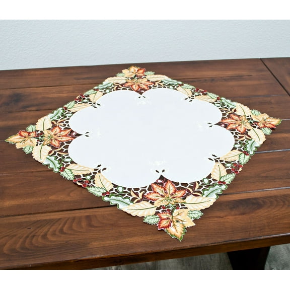 Fall Maple Leaf Square and Round Doily (24" Square)