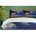 thumbnail image 4 of Moon Duvet Cover Sets, Full Moon Rising with Shooting Star Cloudy Night Sky Celestial Elements, Bedding Set with 2 Duvet Covers & 4 Pillowcases, 2 Pack King Size, Navy Blue White Apricot, by Ambesonne, 4 of 7