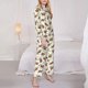 thumbnail image 3 of Balery Cute Sloth Conjunto de Pijama con Estampado para Mujer, Conjunto de Dos Piezas con Manga Larga, Ropa de Dormir Suave con Bolsillos, Pijamas Cómodos-Large, 3 of 7