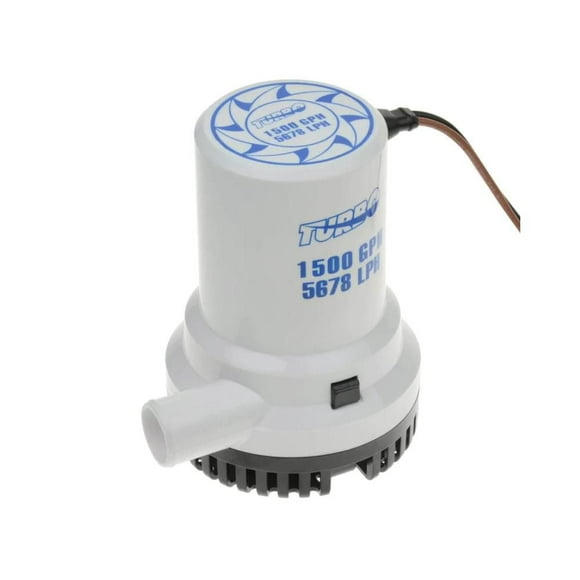 Pompe de cale de bateau haute Performance 1500 GPH, pompe à eau de cale Submersible 12 V, pompe de cale marine 8 ampères avec raccord de tuyau 1-1/8"