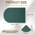 thumbnail image 2 of Uxcell Placemats Coasters Set of 2, PU Leather Dual Sided Bread-shape Table Mats Coasters, Washable Heat Resistant Waterproof Oil Proof Place Mats for Kitchen Table (Dark Green/Beige), 2 of 7