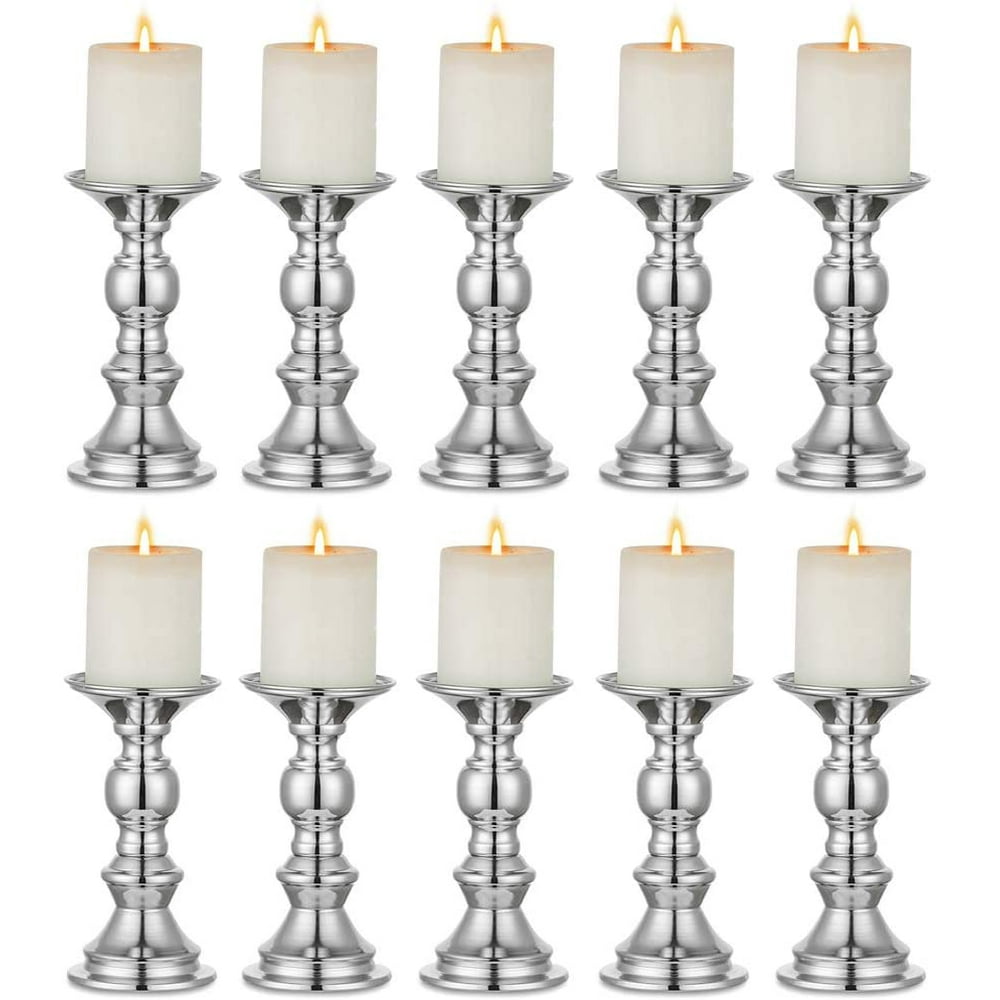 Metal Pillar Candle Holders Votive Candleholder 2/4/10Pcs Small Size