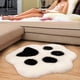 thumbnail image 1 of Acogedora alfombra de felpa con forma de pata, gris y morado | Suave alfombra de pelo largo de acrílico de imitación de lana | Moderna y antideslizante para sala de estar, dormitorio, guardería,, 1 of 6