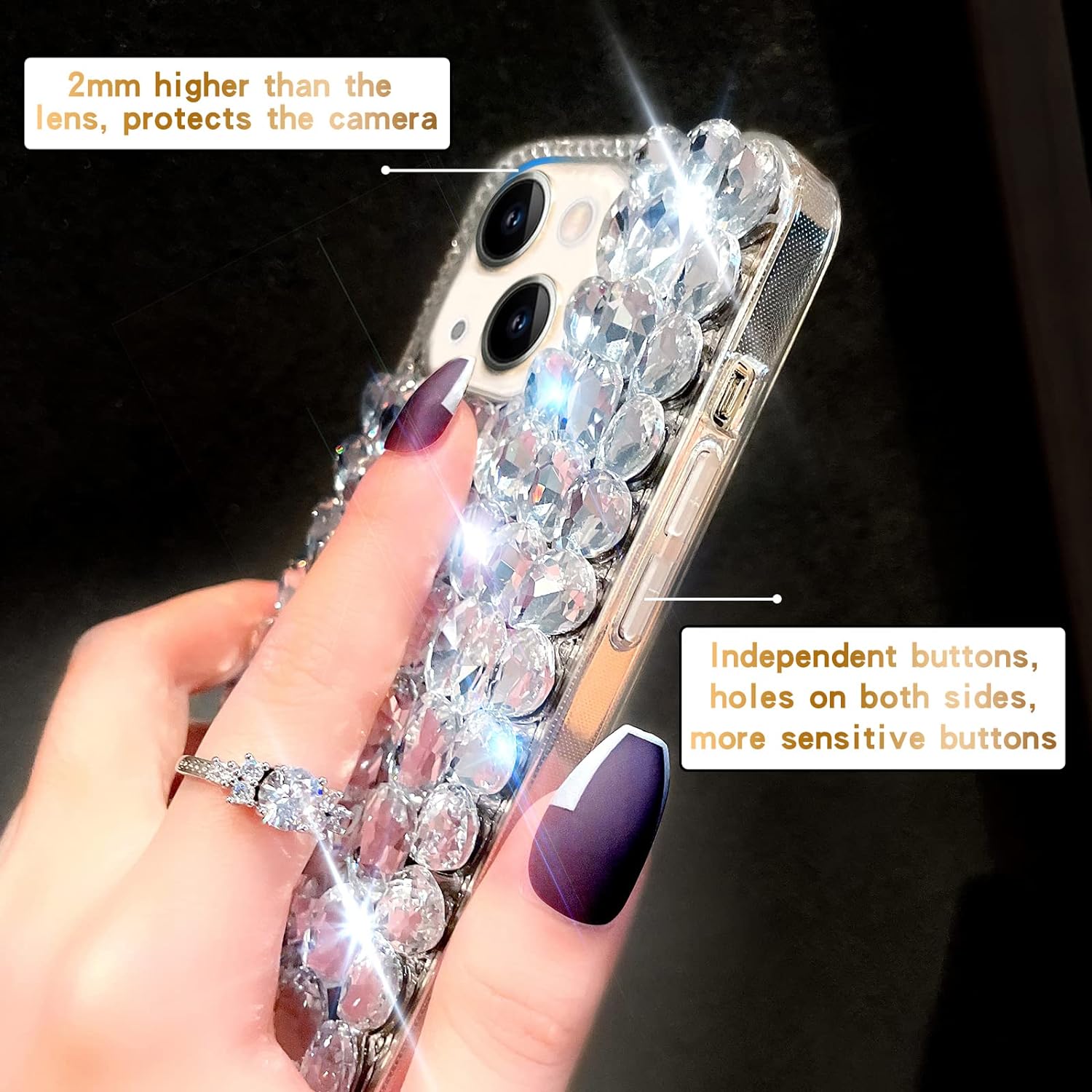 Custodia LCHDA Con Diamanti Per IPhone XS / X: Protezione Full Diamond Bling, Regalo Perfetto Per Ragazze
