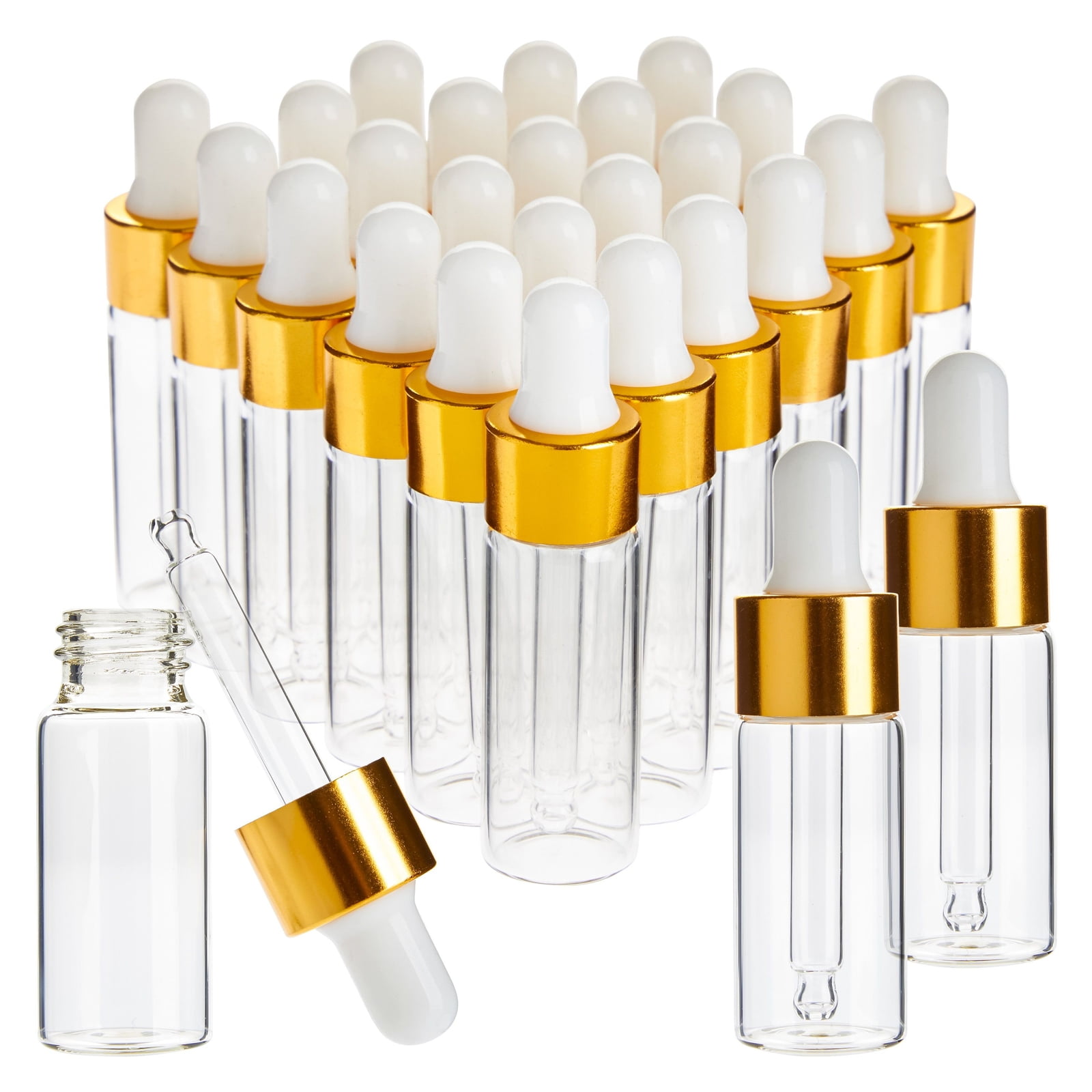 24Pack Clear Glass Tincture Bottles with Dropper, Mini Eye Dropper
