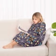 thumbnail image 4 of Multicolor Ethnic Geometric Pattern Blanket Hoodies for Kids 6-13YR Oversize Wearable Blanket Hoodies for Boys Girls Teens, 4 of 7